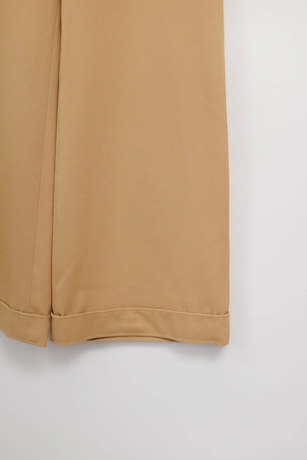 0086_VINTAGE 1960 WOOL BEIGE WIDE LEG PANTS