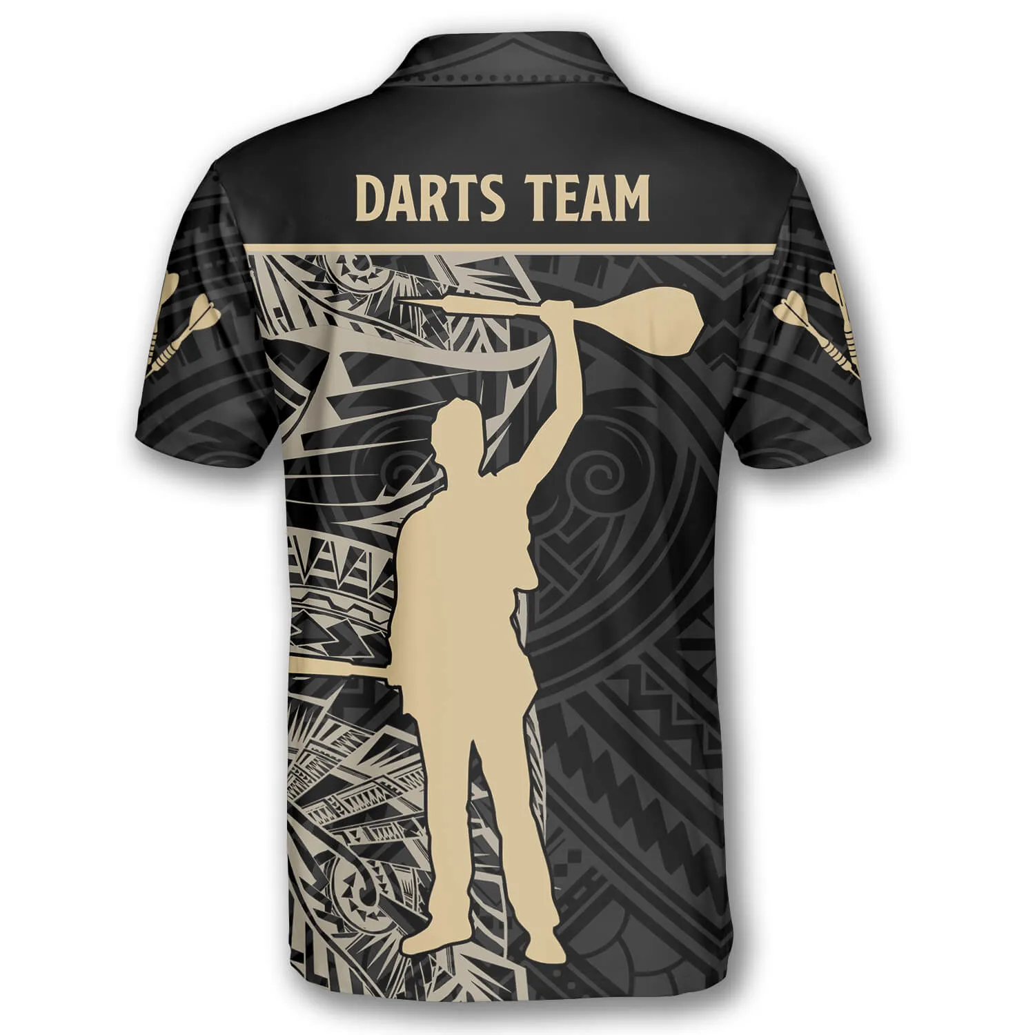 3D All Over Print Gold Tribal Athlete Custom Darts Shirts for Men, Gift for Darts Lovers