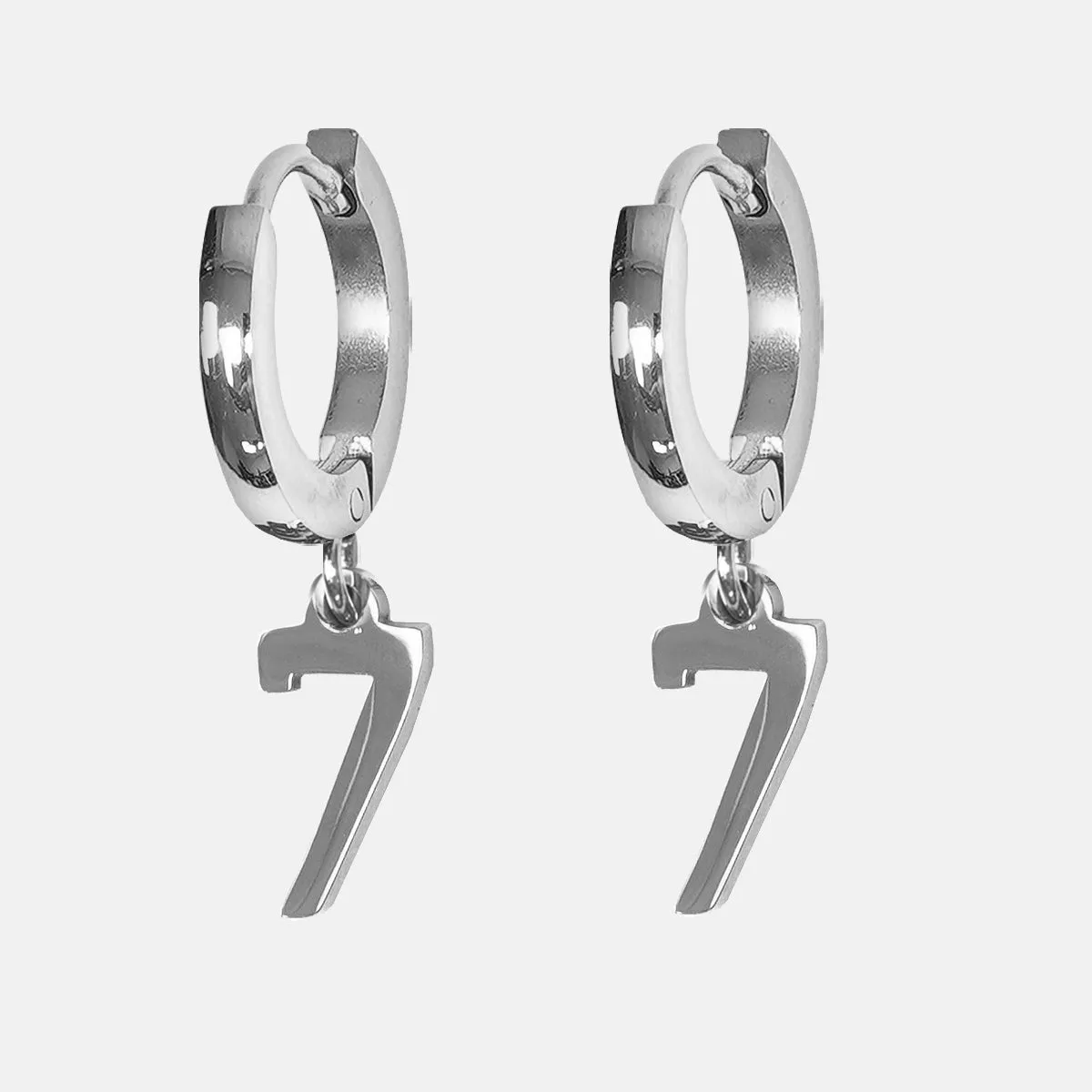 7 Number Earring - Stainless Steel