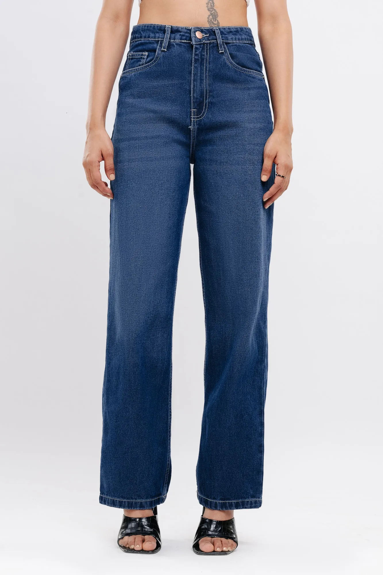 90's Basic Blue Straight Jeans