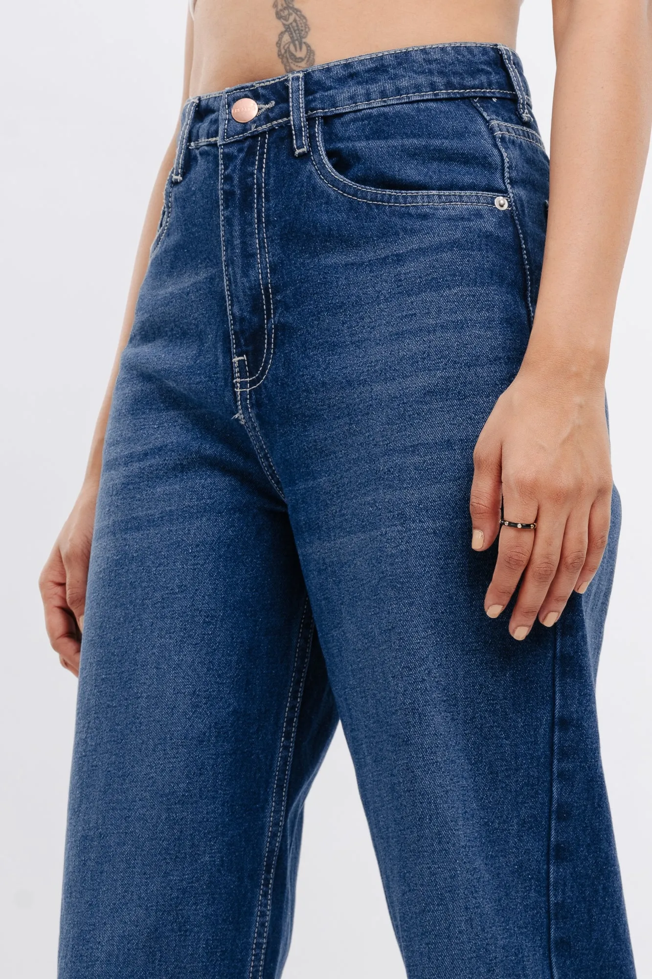 90's Basic Blue Straight Jeans