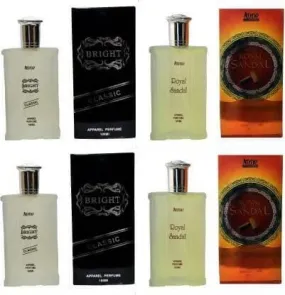 A one Bright Classic and Royal Sandal Perfume 100ML Each (Pack of 4) Eau de Parfum - 400 ml (For Men)