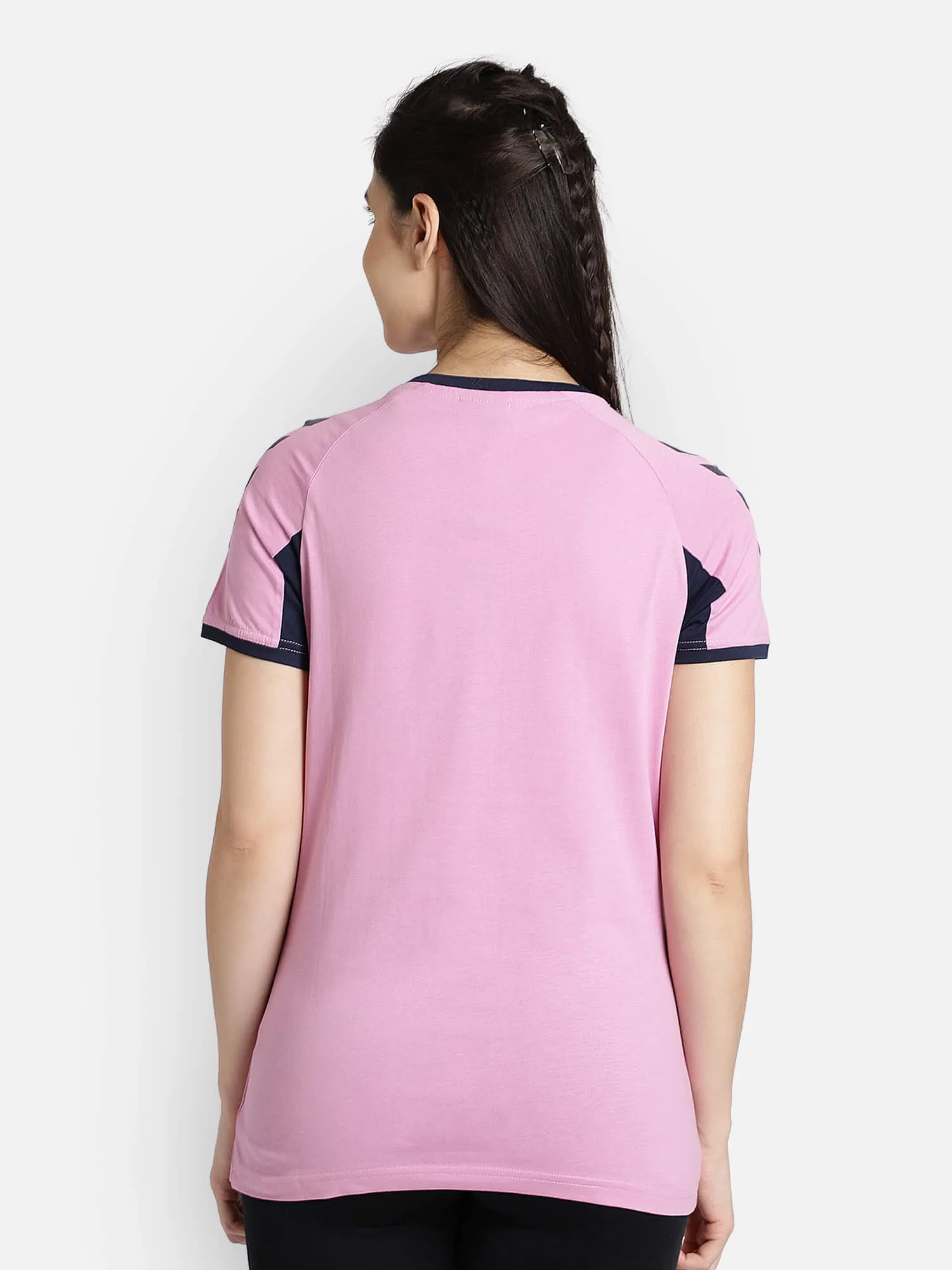 Action Women Cotton Pink T-Shirt