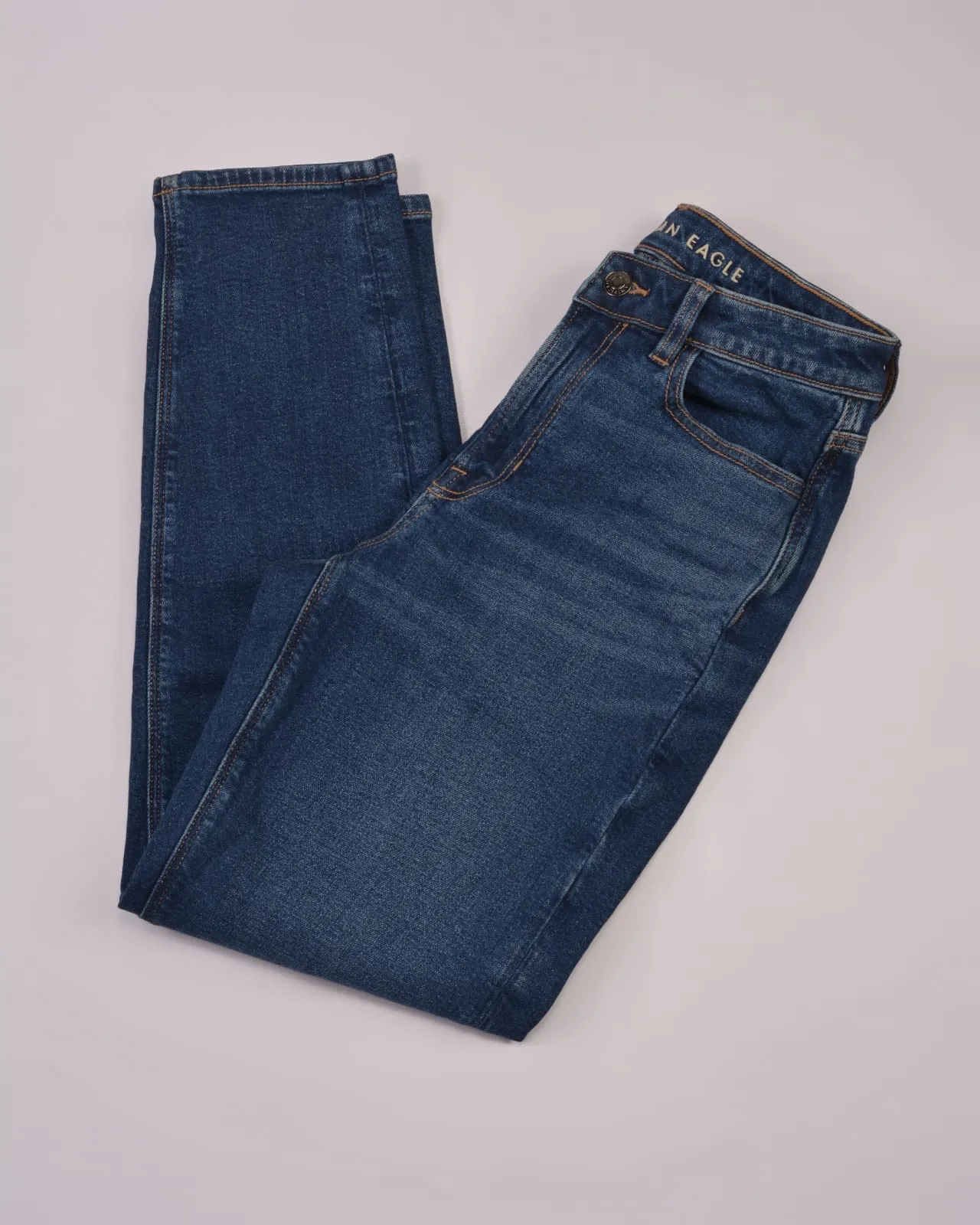 AE Stretch Mom Jeans Tinted Medium