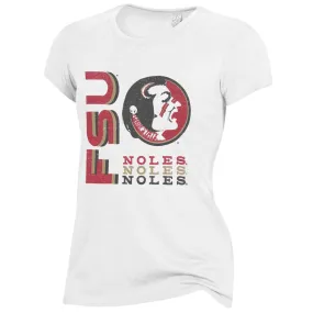 Alternative Apparel Women's Vault Seminole Logo/FSU Noles Short Sleeve T-shirt - White