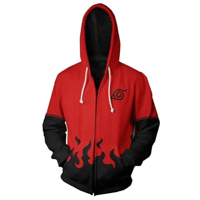 Anime Naruto Kakashi Boruto 3D Hoody Uzumaki Jacket Uchiha Sasuke Akatsuki Tops Hoodies Sweatshirt Thin Zipper Coat Streetwear