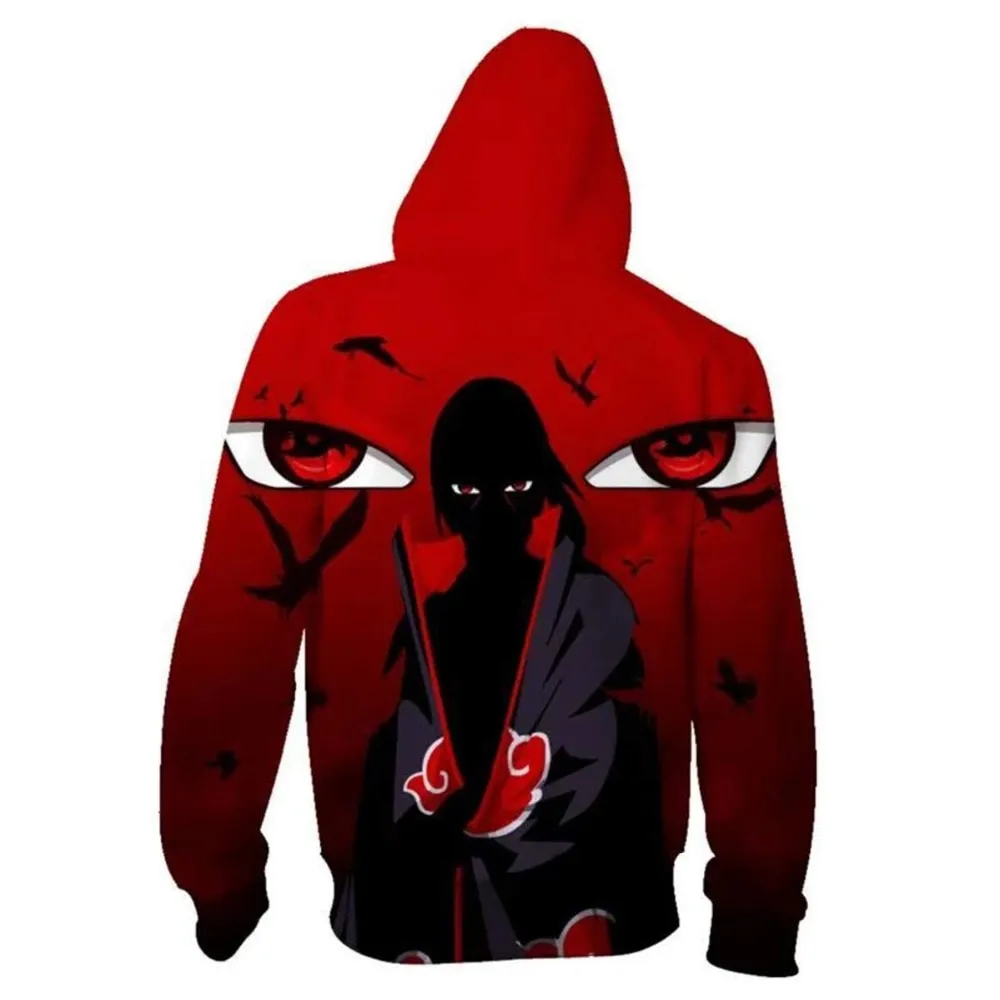 Anime Naruto Kakashi Boruto 3D Hoody Uzumaki Jacket Uchiha Sasuke Akatsuki Tops Hoodies Sweatshirt Thin Zipper Coat Streetwear