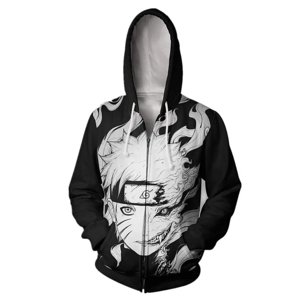 Anime Naruto Kakashi Boruto 3D Hoody Uzumaki Jacket Uchiha Sasuke Akatsuki Tops Hoodies Sweatshirt Thin Zipper Coat Streetwear