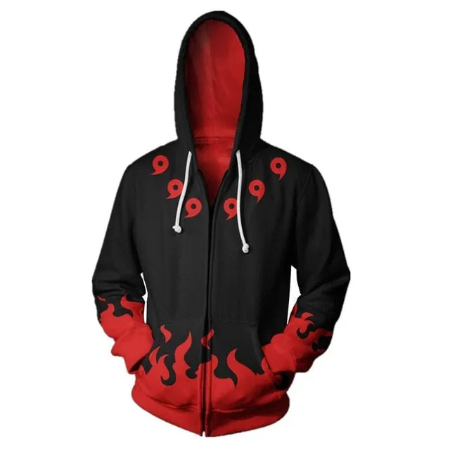 Anime Naruto Kakashi Boruto 3D Hoody Uzumaki Jacket Uchiha Sasuke Akatsuki Tops Hoodies Sweatshirt Thin Zipper Coat Streetwear