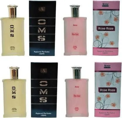 Aone CMS and Rose Roze Perfume for men 100ml each (pack of 4, 400ml)