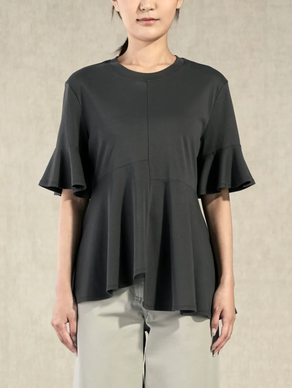 Asymmetric Cut Tee Dk Shadow