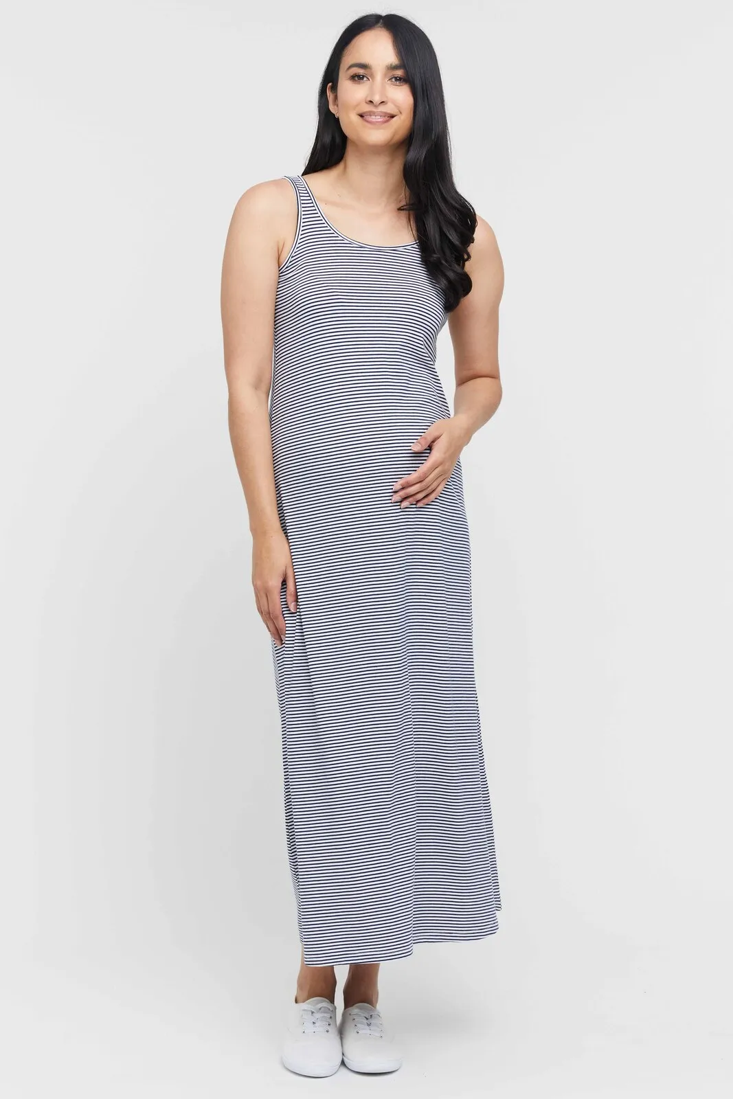 Bamboo Maxi Dress - Thin Stripe