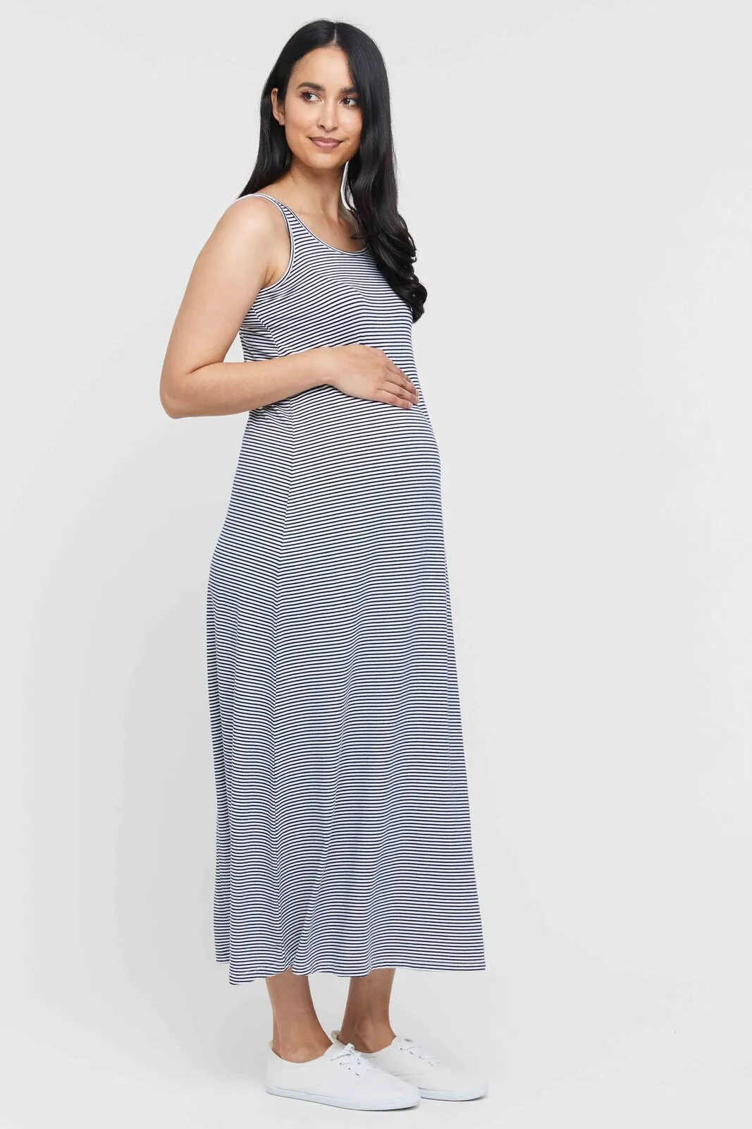 Bamboo Maxi Dress - Thin Stripe