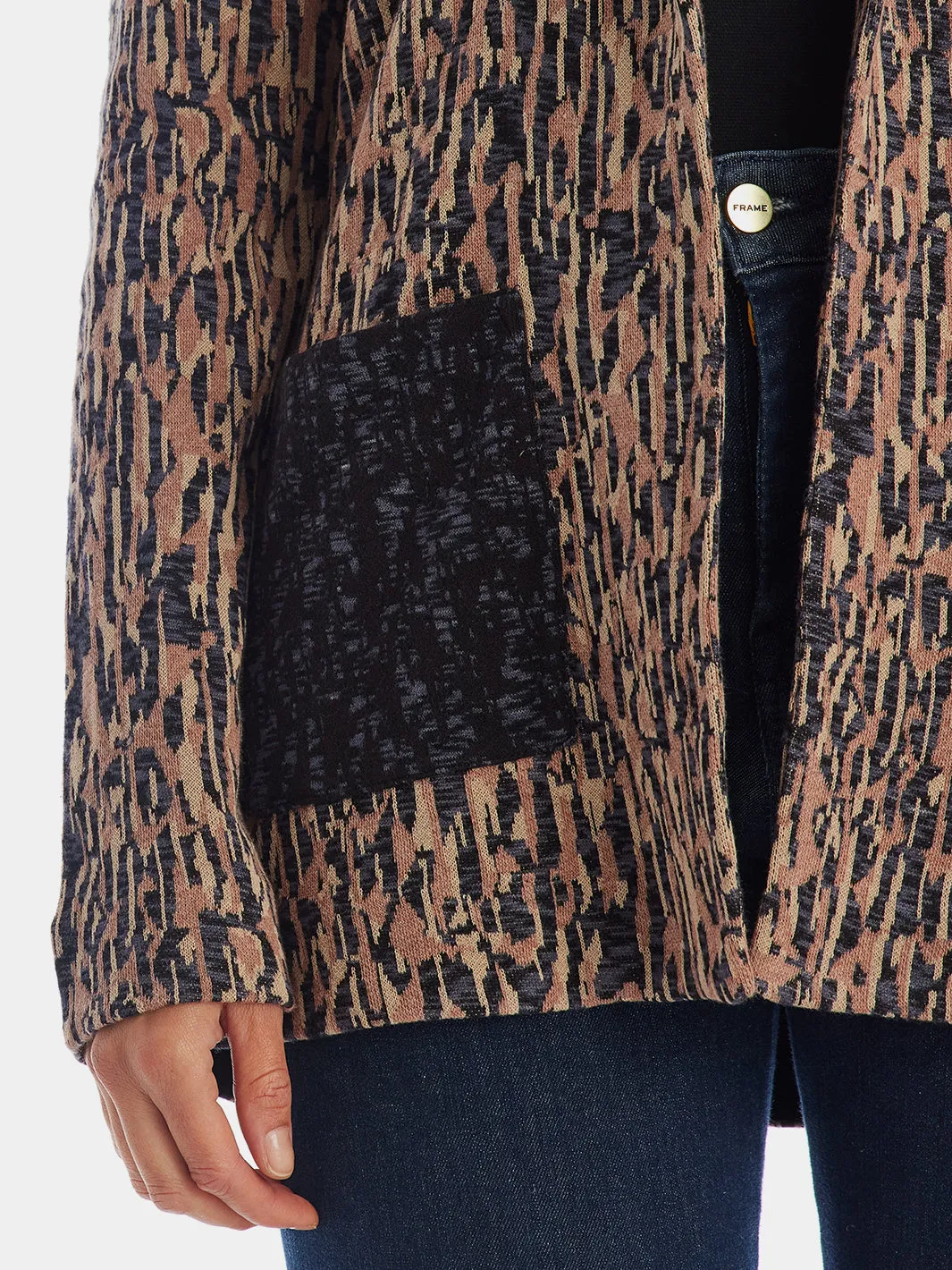 Bark Mix Print Patch Pocket Blazer