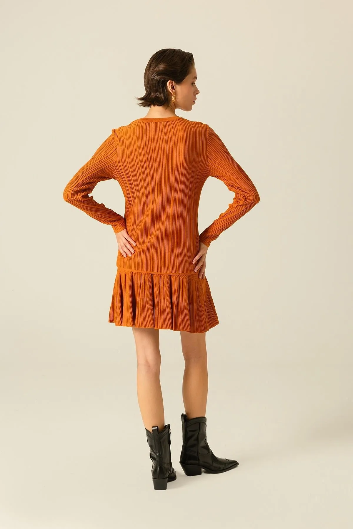 Basic Corded Taba Knitwear Blouse