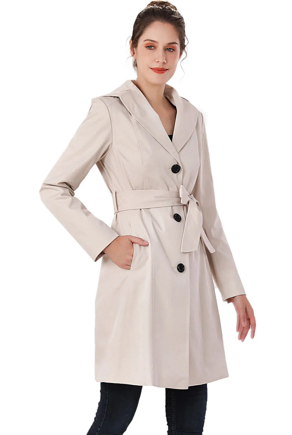 BGSD Women Aleah Waterproof Hooded Trench Coat