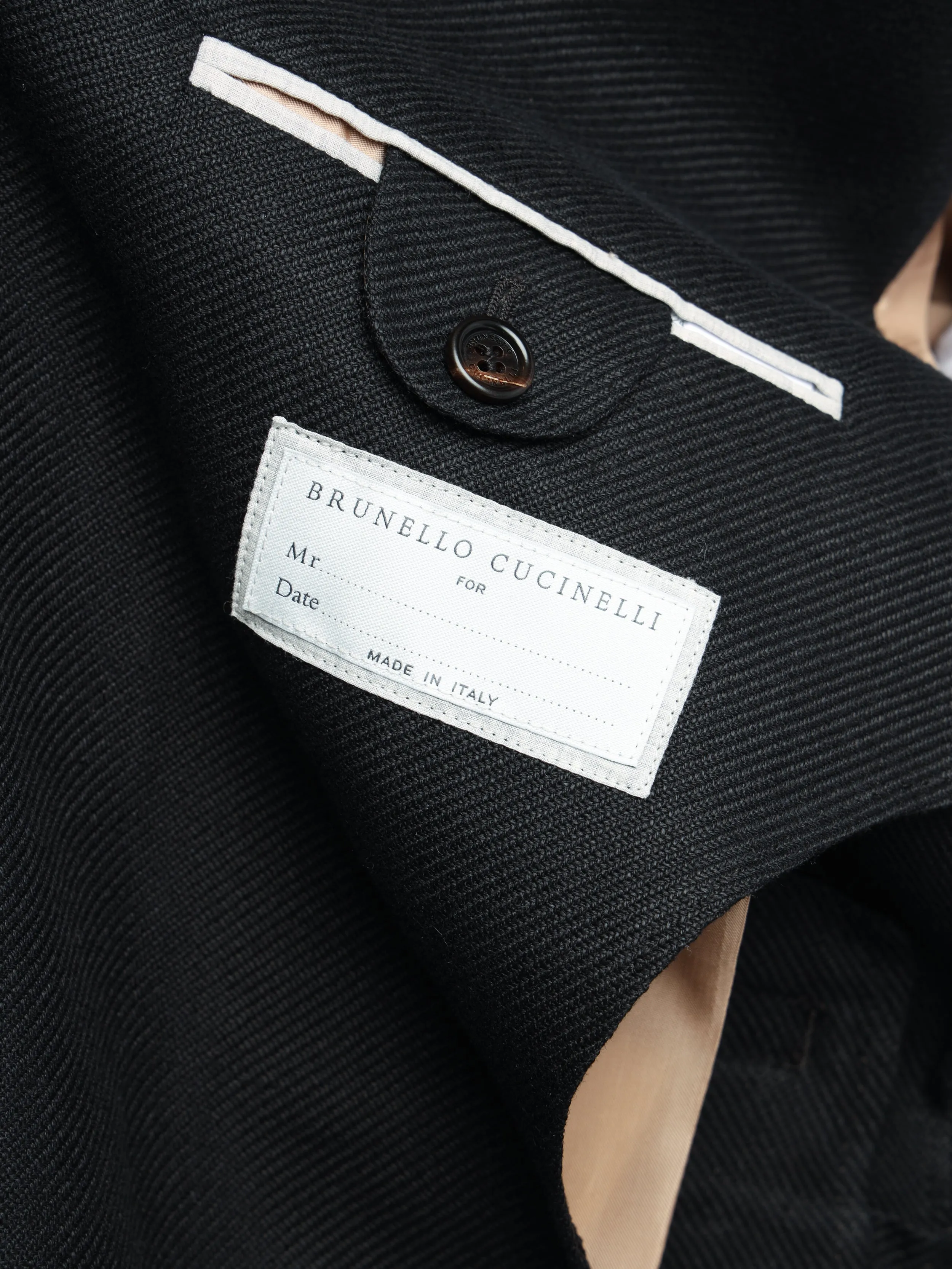 Black Linen-Wool-Silk Diagonal Deconstructed Sport Jacket