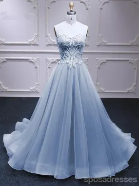 Blue Sweetheart A-line Long Party Prom Dresses Online,Dance Dresses, 12567