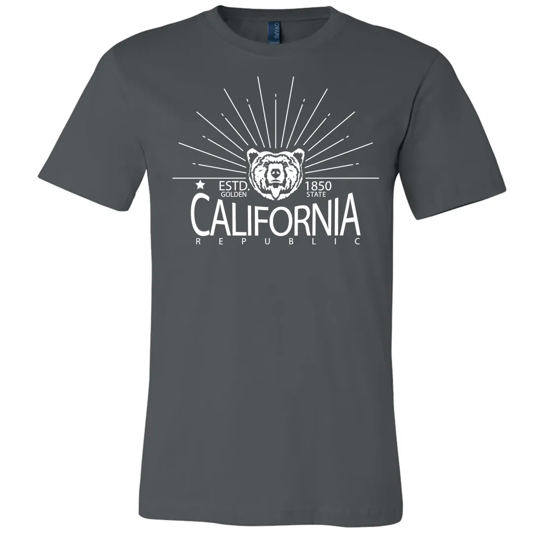 California Golden State White Print Asst Colors Mens Lightweight Fitted T-Shirt/tee