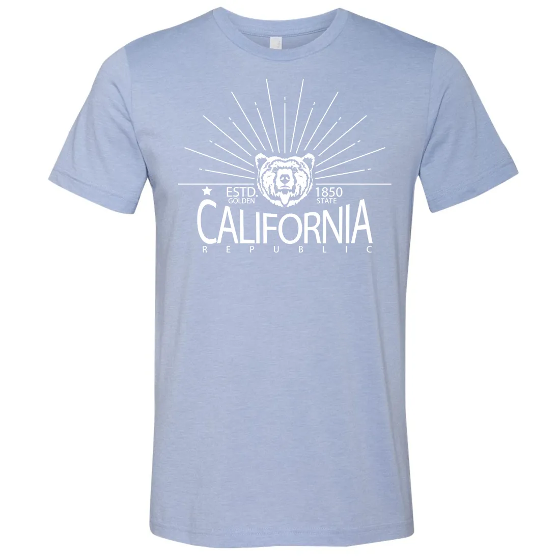 California Golden State White Print Asst Colors Mens Lightweight Fitted T-Shirt/tee