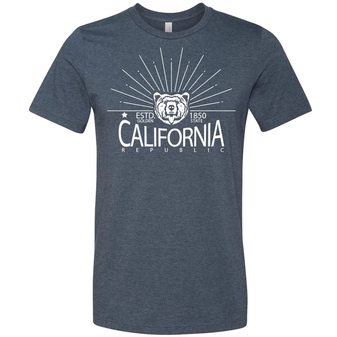 California Golden State White Print Asst Colors Mens Lightweight Fitted T-Shirt/tee