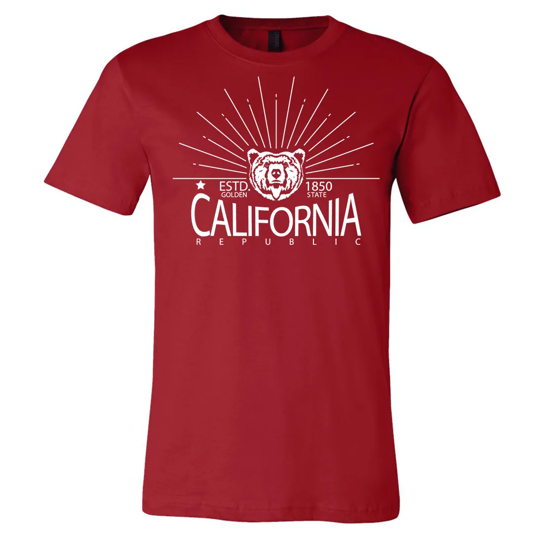 California Golden State White Print Asst Colors Mens Lightweight Fitted T-Shirt/tee