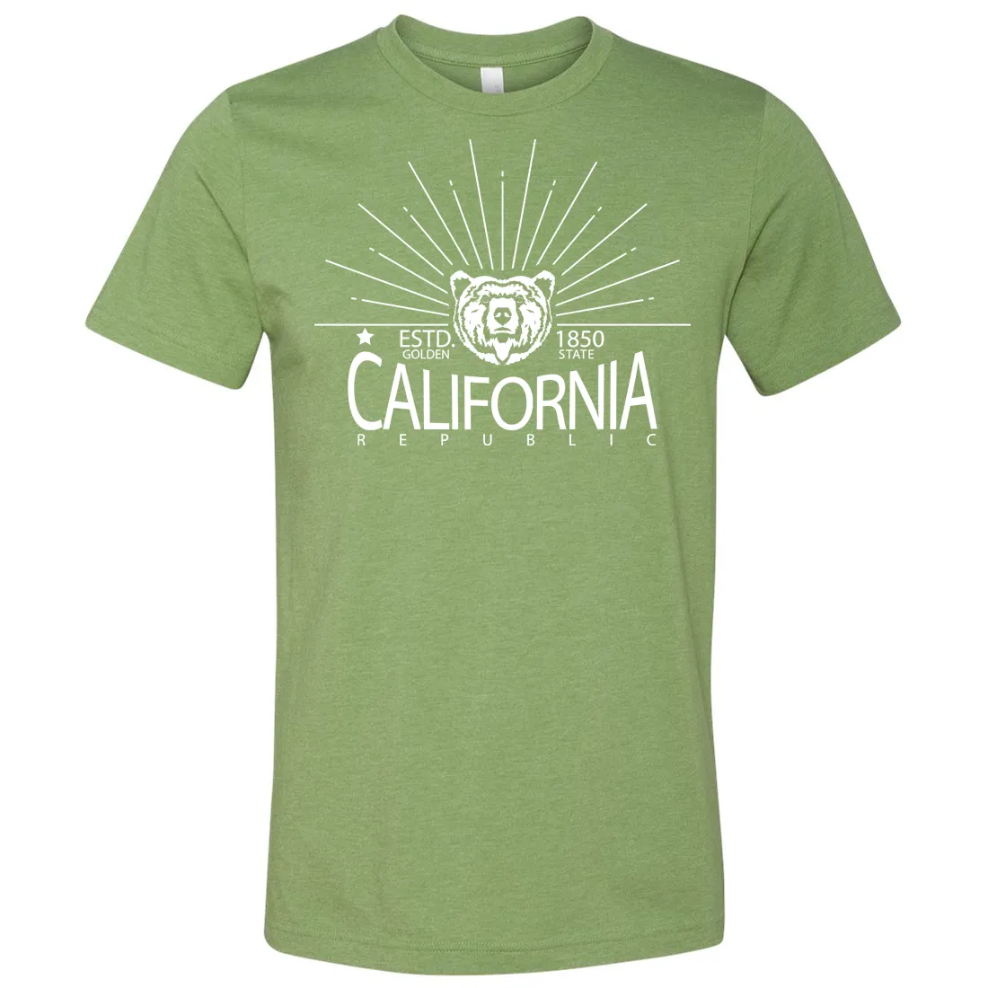 California Golden State White Print Asst Colors Mens Lightweight Fitted T-Shirt/tee