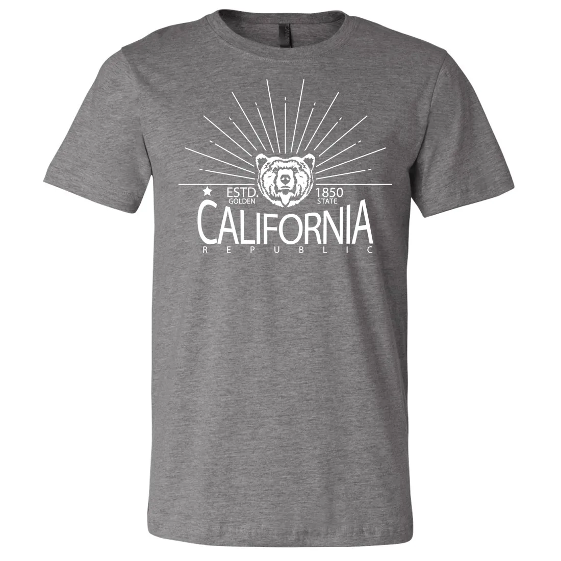 California Golden State White Print Asst Colors Mens Lightweight Fitted T-Shirt/tee