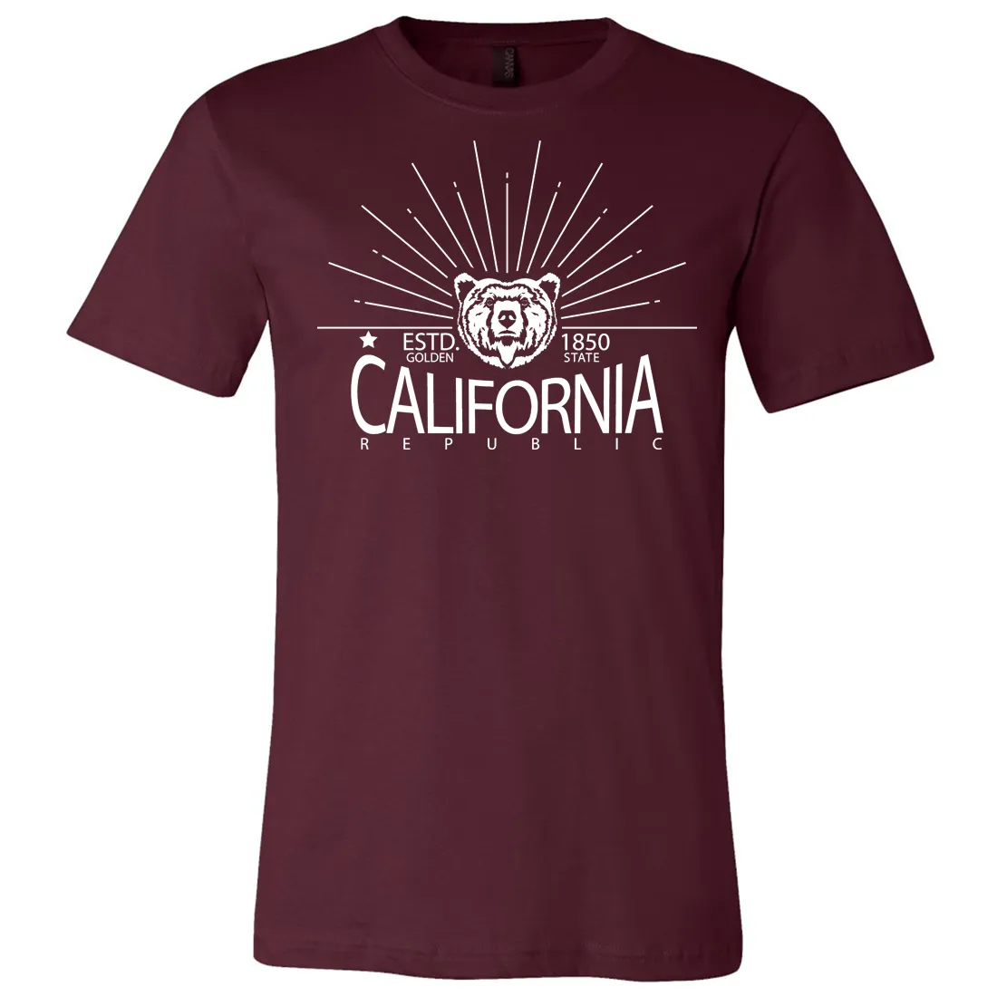 California Golden State White Print Asst Colors Mens Lightweight Fitted T-Shirt/tee