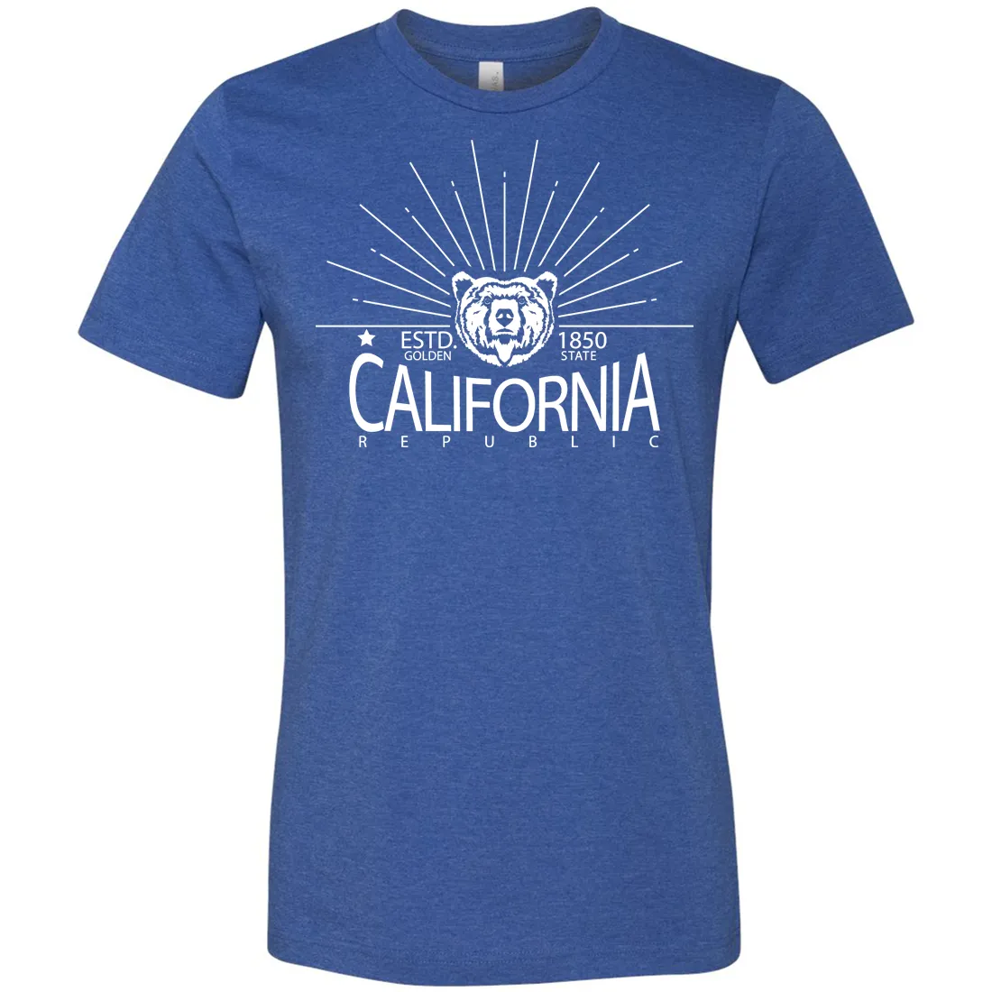 California Golden State White Print Asst Colors Mens Lightweight Fitted T-Shirt/tee