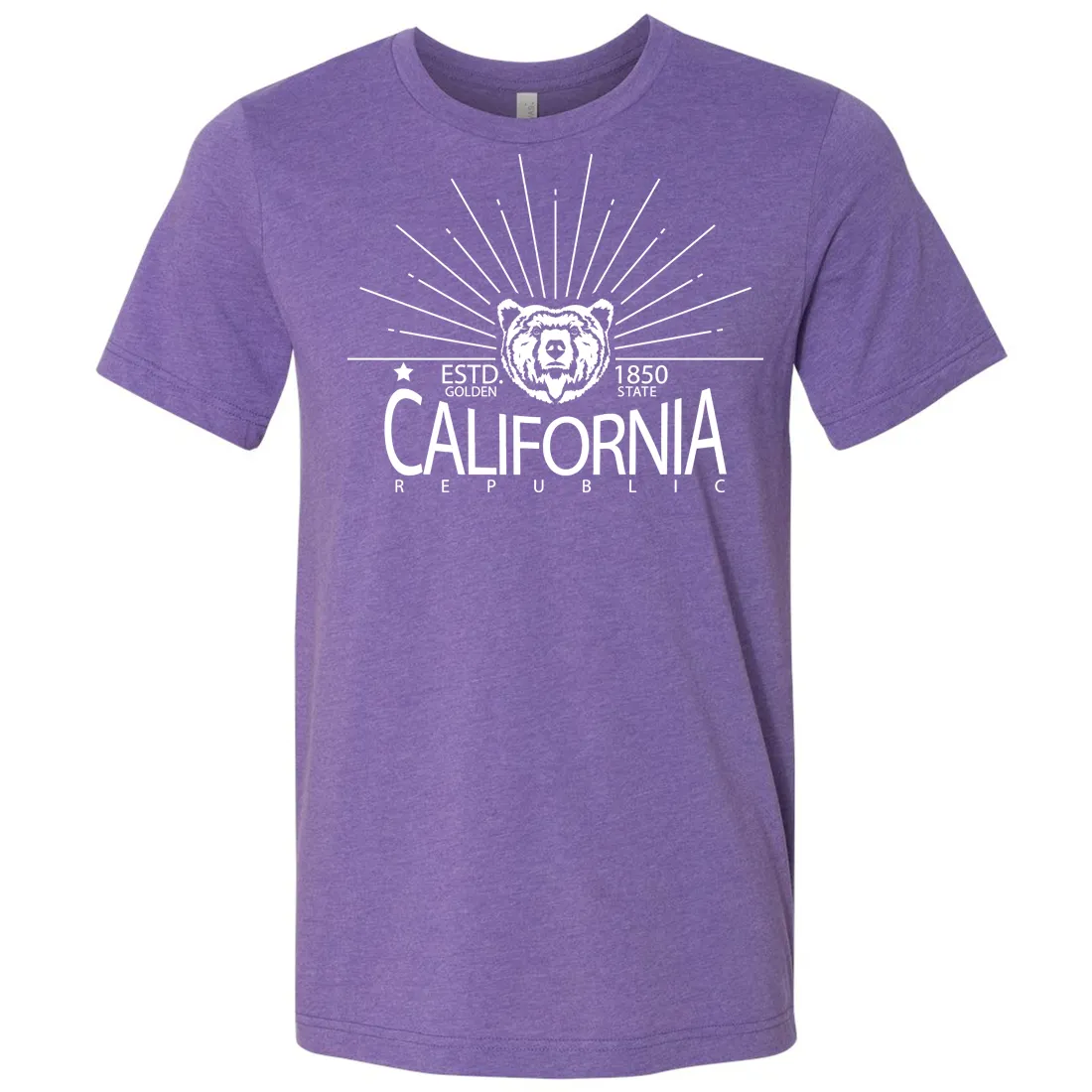 California Golden State White Print Asst Colors Mens Lightweight Fitted T-Shirt/tee