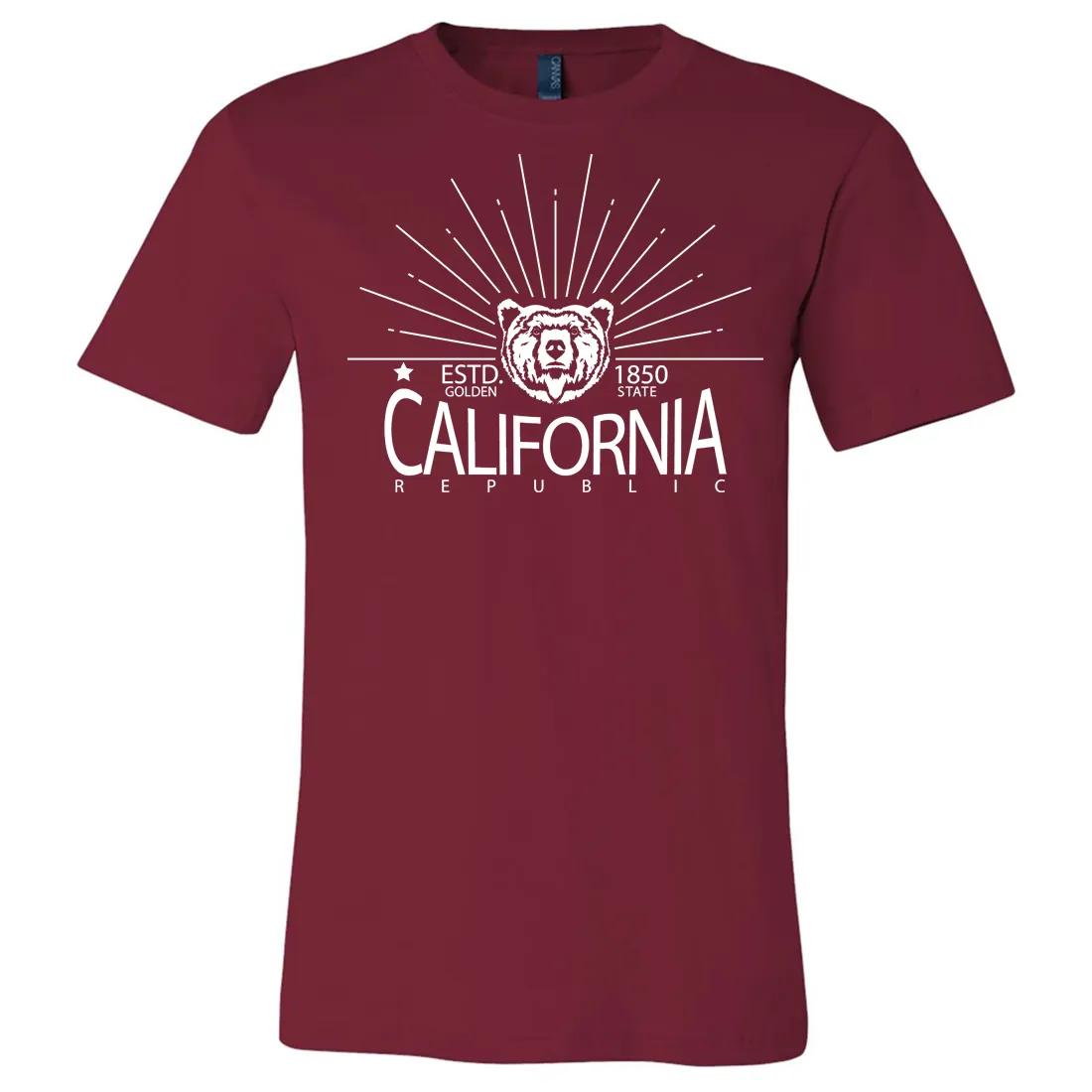 California Golden State White Print Asst Colors Mens Lightweight Fitted T-Shirt/tee