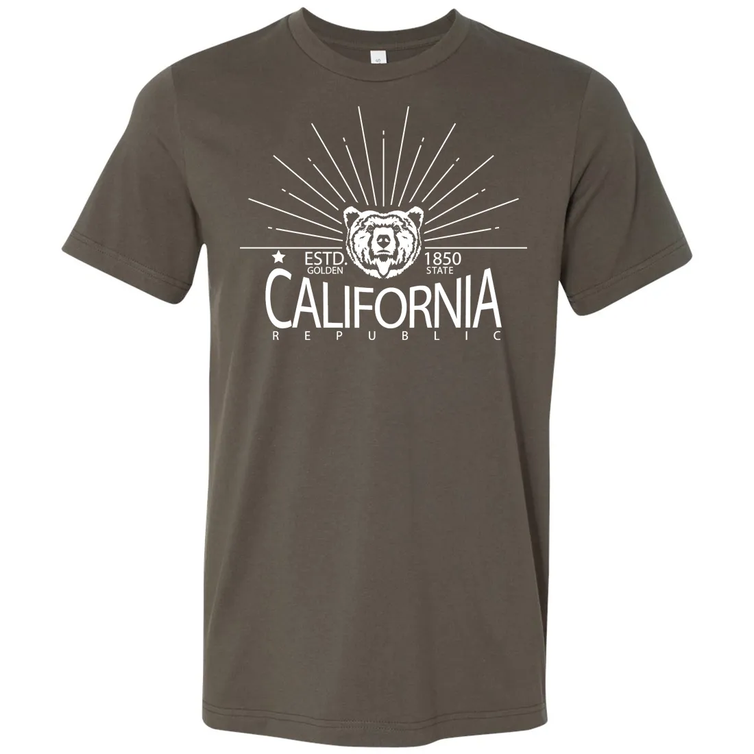 California Golden State White Print Asst Colors Mens Lightweight Fitted T-Shirt/tee