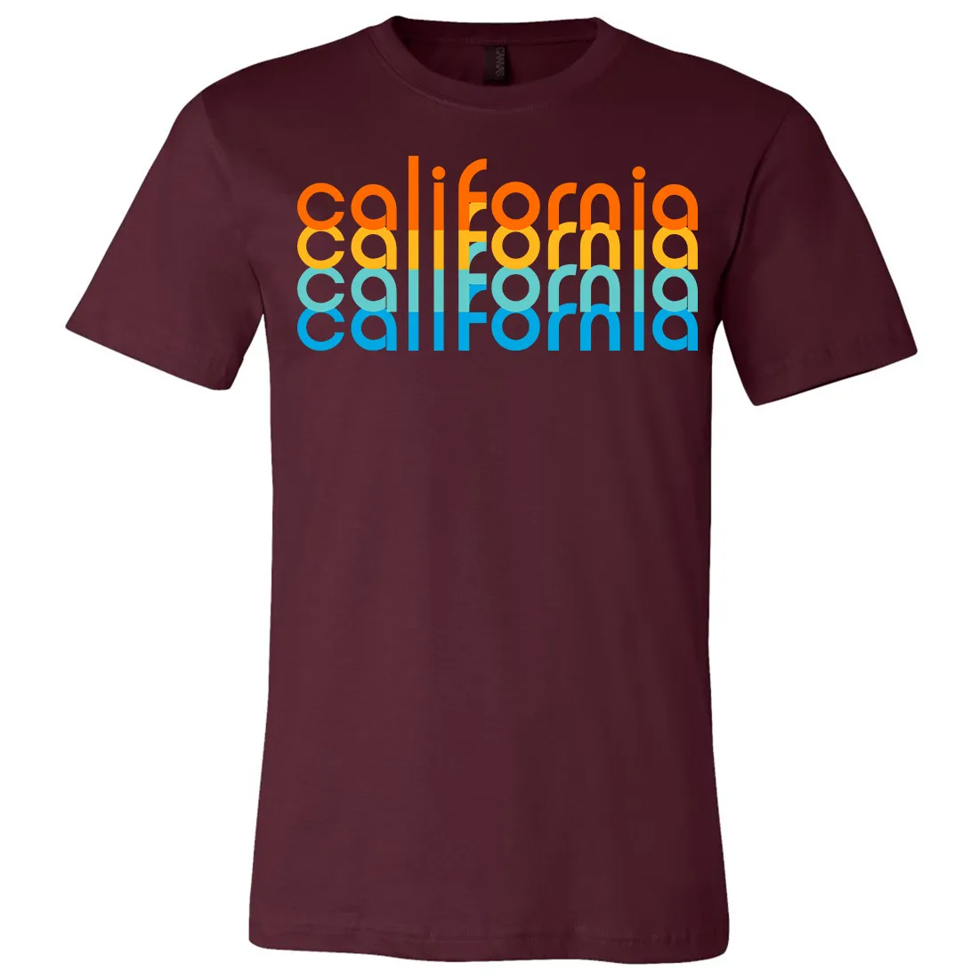 California Rainbow Stack Asst Colors Mens Lightweight Fitted T-Shirt/tee