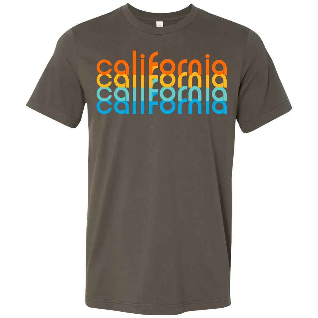 California Rainbow Stack Asst Colors Mens Lightweight Fitted T-Shirt/tee