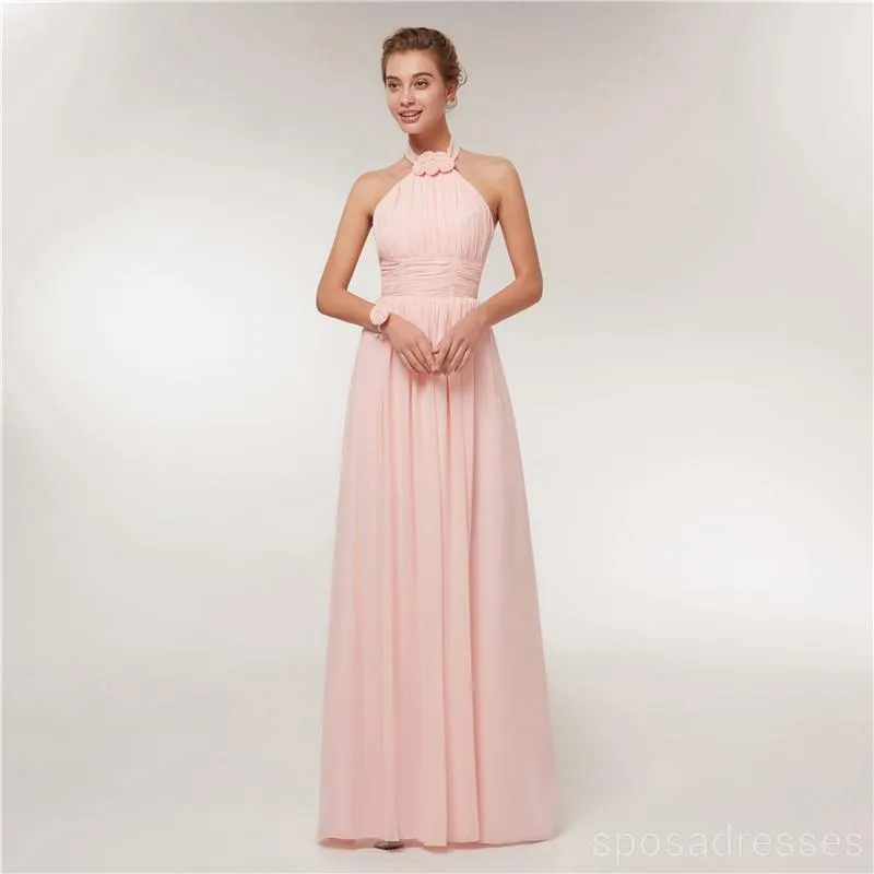 Chiffon Blush Pink Floor Length Mismatched Cheap Bridesmaid Dresses , WG520