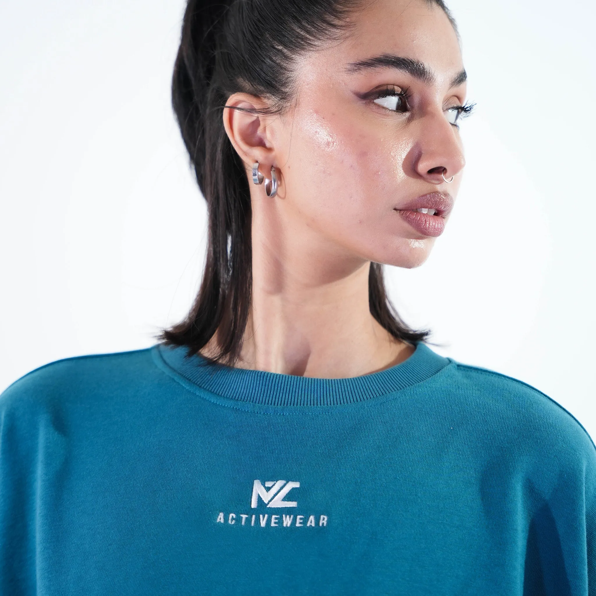 Cozycrest Oversized Sweatshirt Coral blue