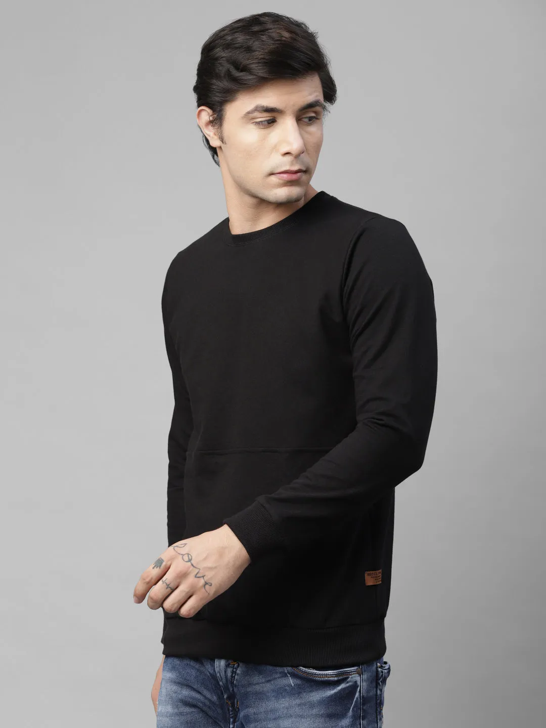 Cut & Sew Terry Round Neck Sweatshirt