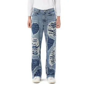 Doodling Cut Denim Pants - Intense Blue