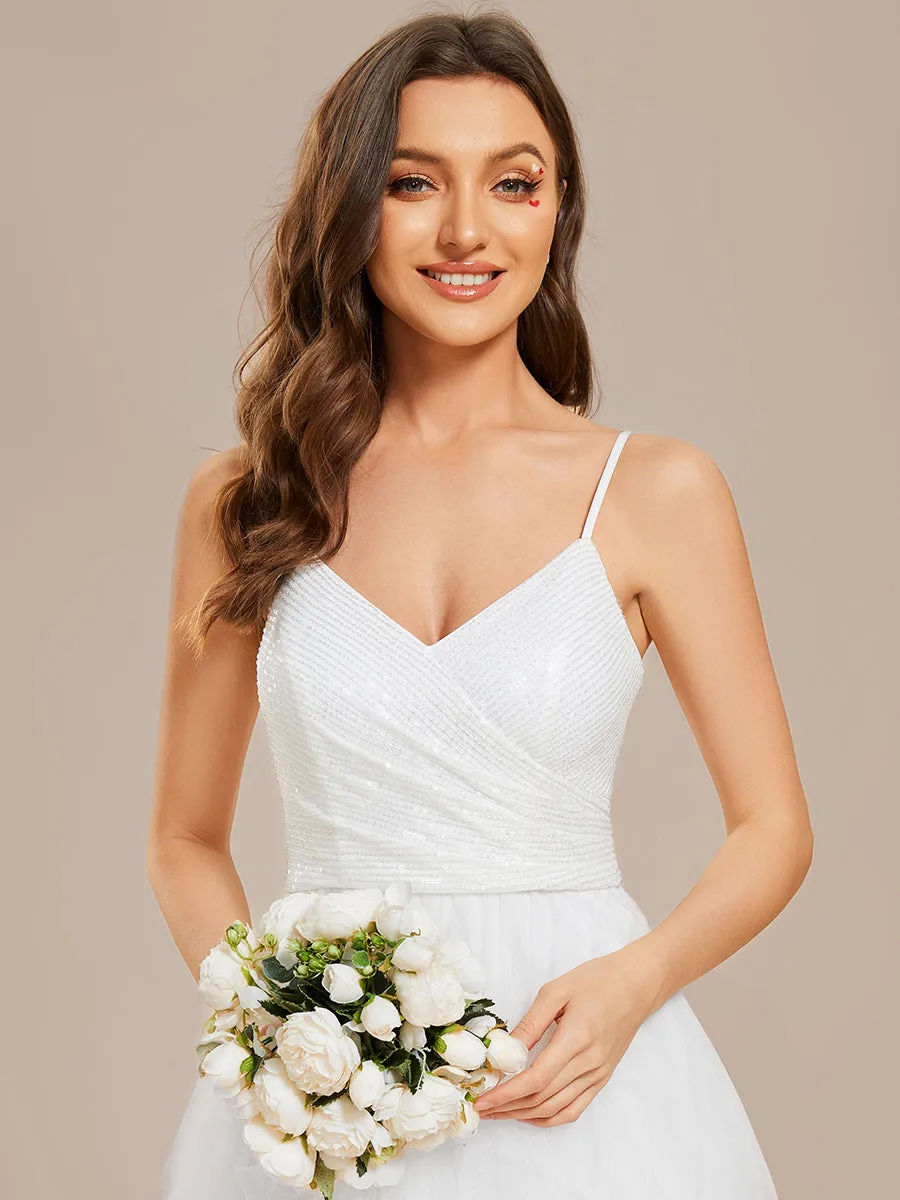 Elegant Pure Sequins Lace Sweetheart Neck Wholesale Wedding Dresses