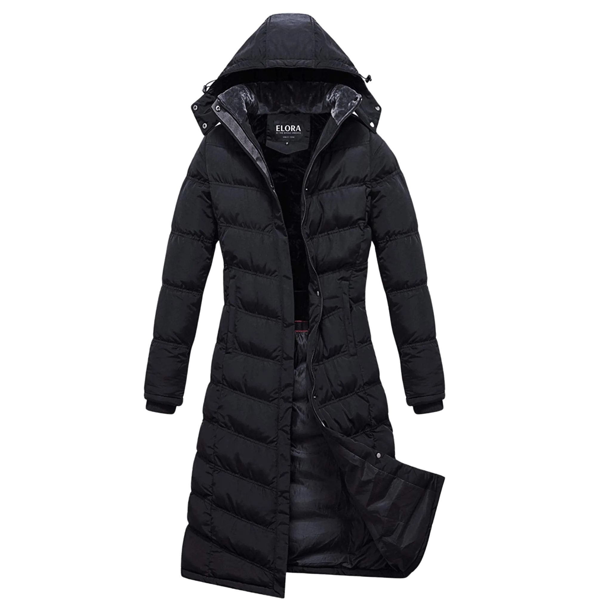 ELORA Heavyweight Women's Water Resistant Puffer Winter Full-Length Coat with Hood and Fleece Lining