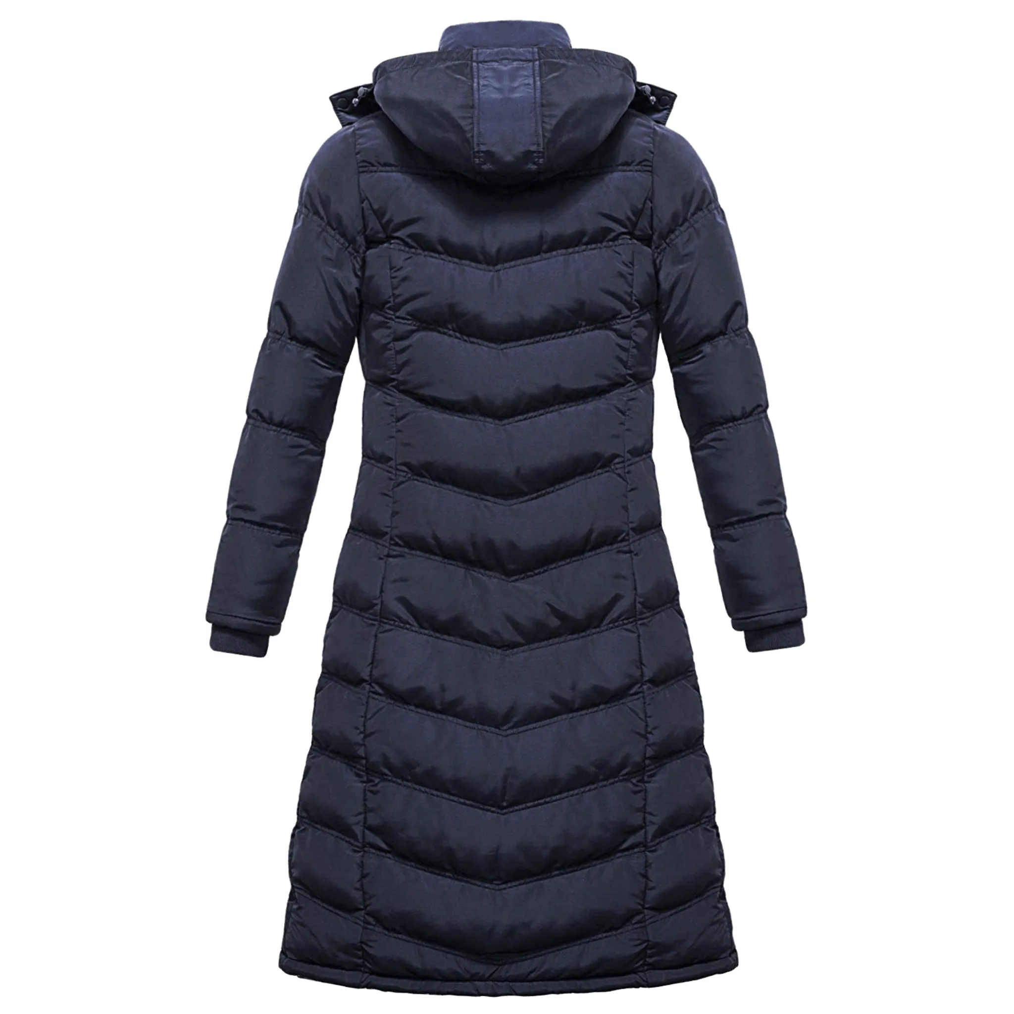 ELORA Heavyweight Women's Water Resistant Puffer Winter Full-Length Coat with Hood and Fleece Lining