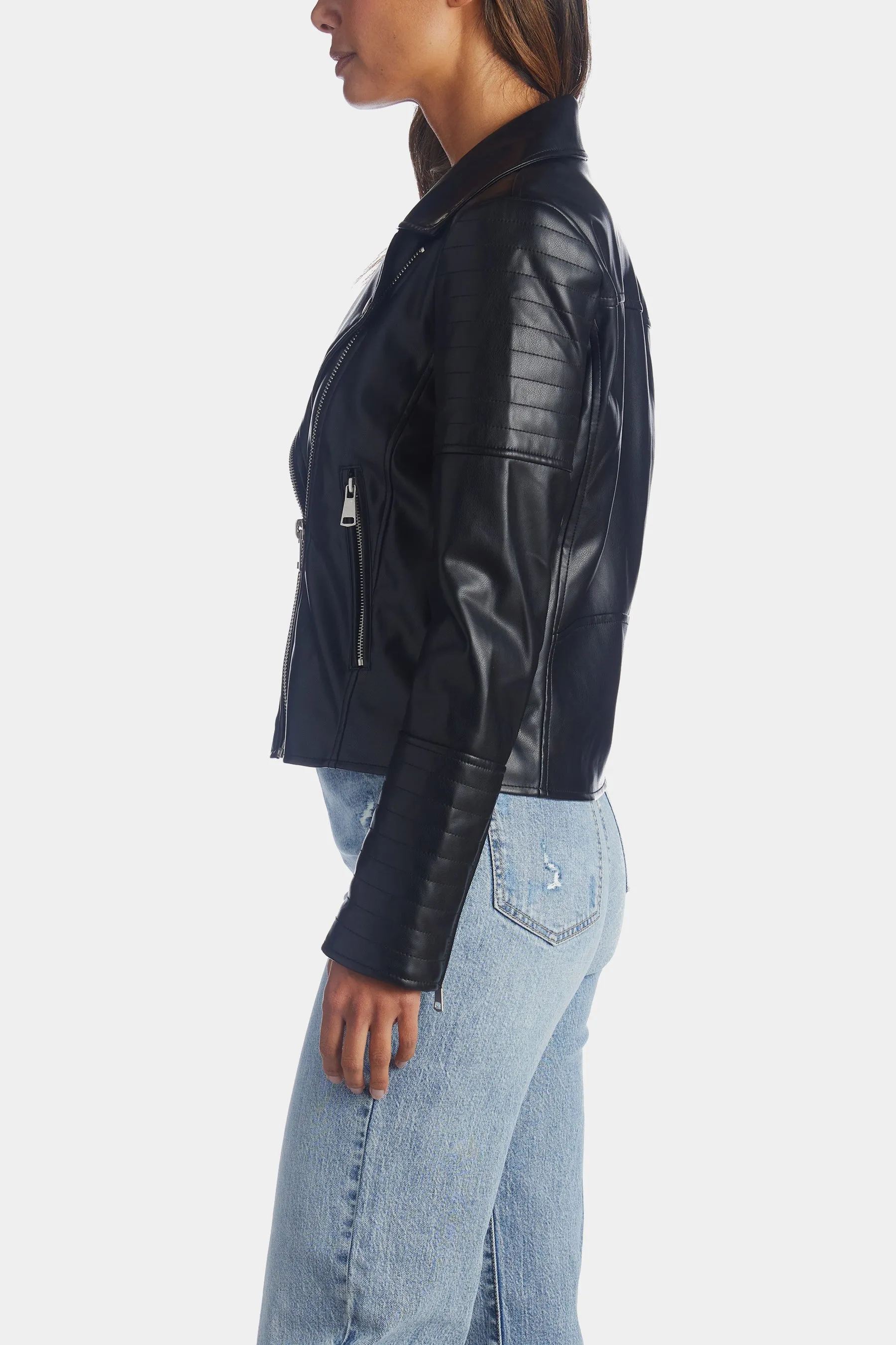 Faux Leather Moto Jacket