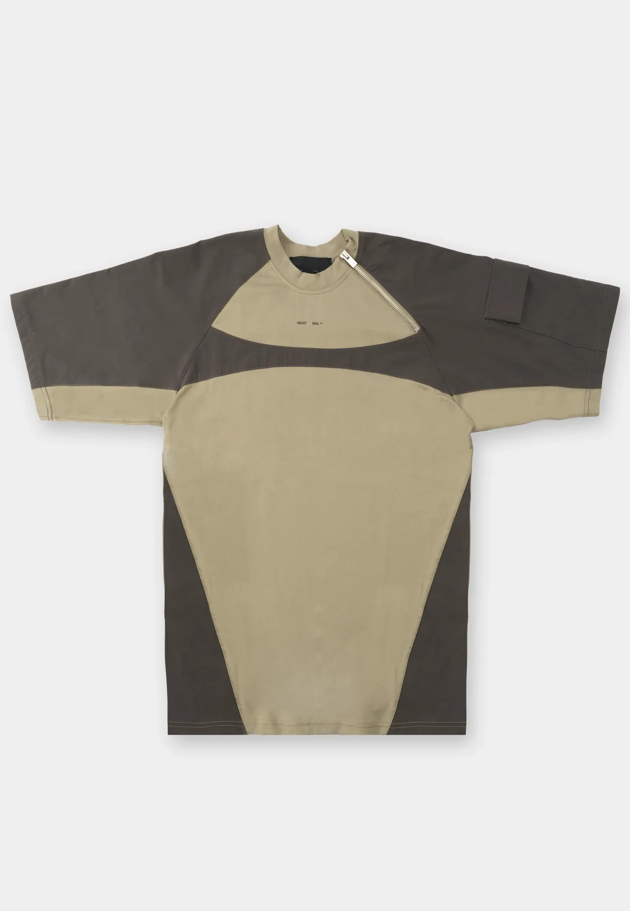 Heliot Emil Mens Adrift Technical T-Shirt in Khaki - Lightweight, Breathable, and Stylish Activewear