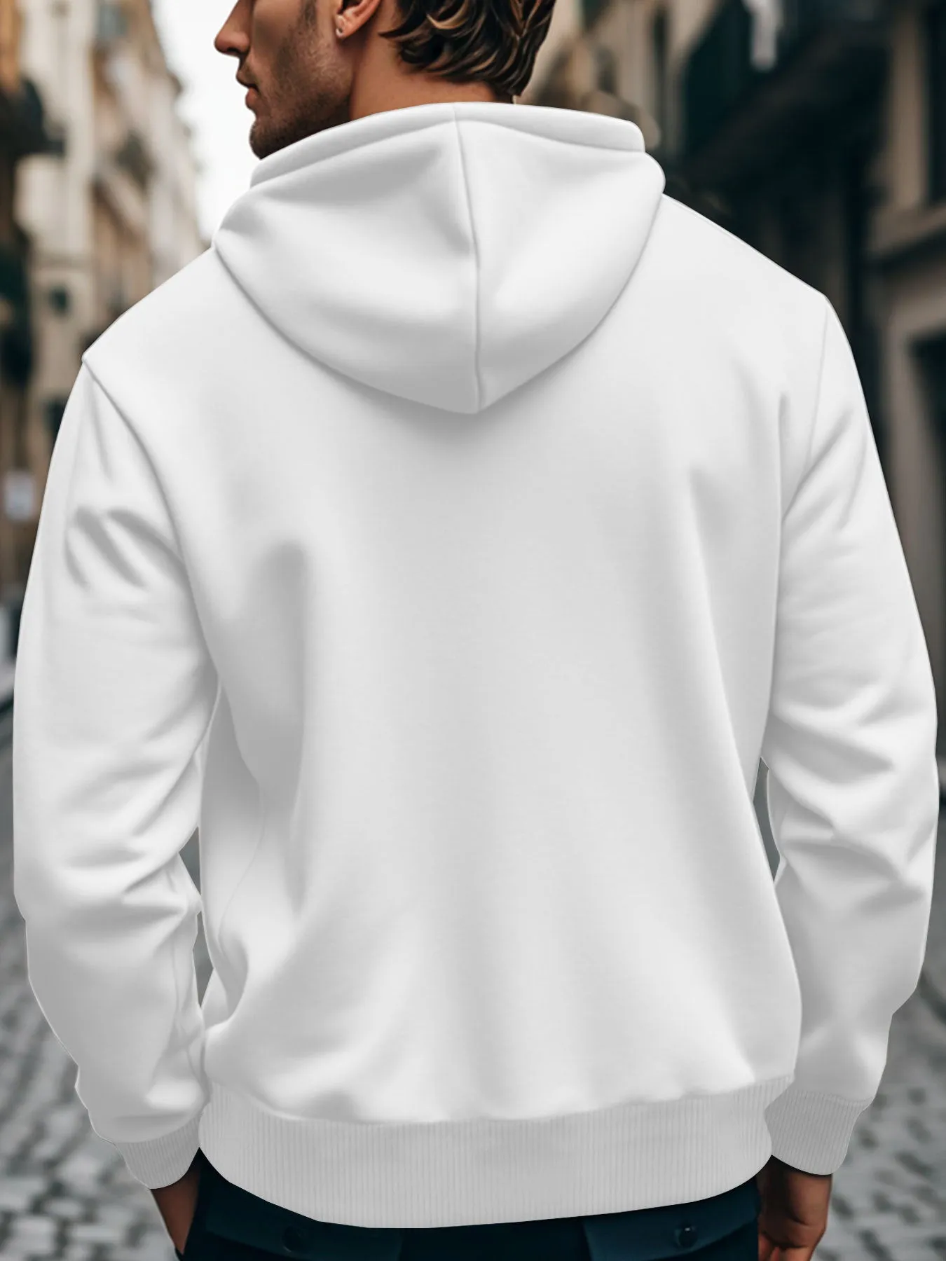 Hoodie Solid Color Long Sleeve Men Sweatshirts