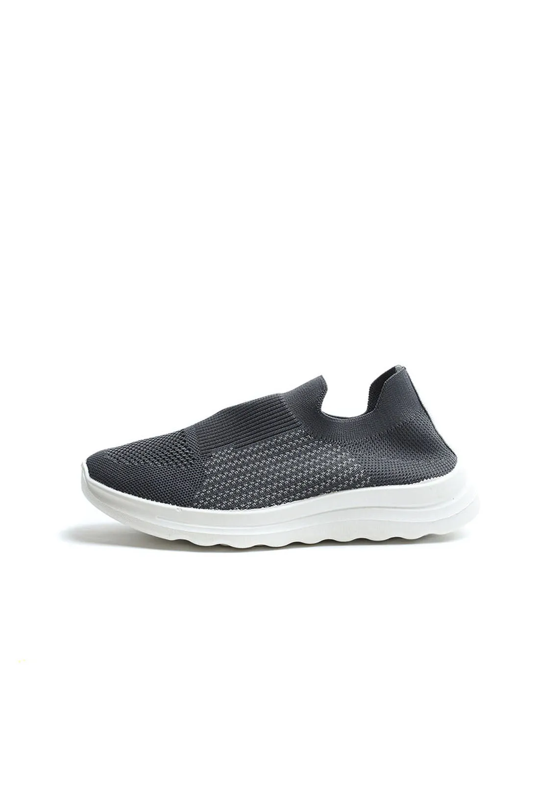 Knit Sneakers - Sportive Canvas Sock - Slip-On - Grey