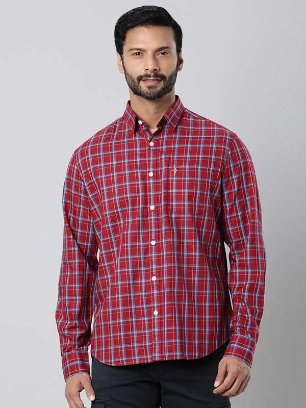 Men Checked Full Sleeve Cotton Blend Shirt