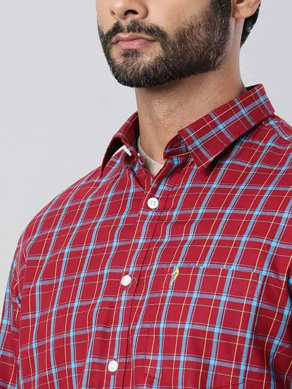 Men Checked Full Sleeve Cotton Blend Shirt