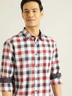 Men Checked Full Sleeve Cotton Blend Shirt