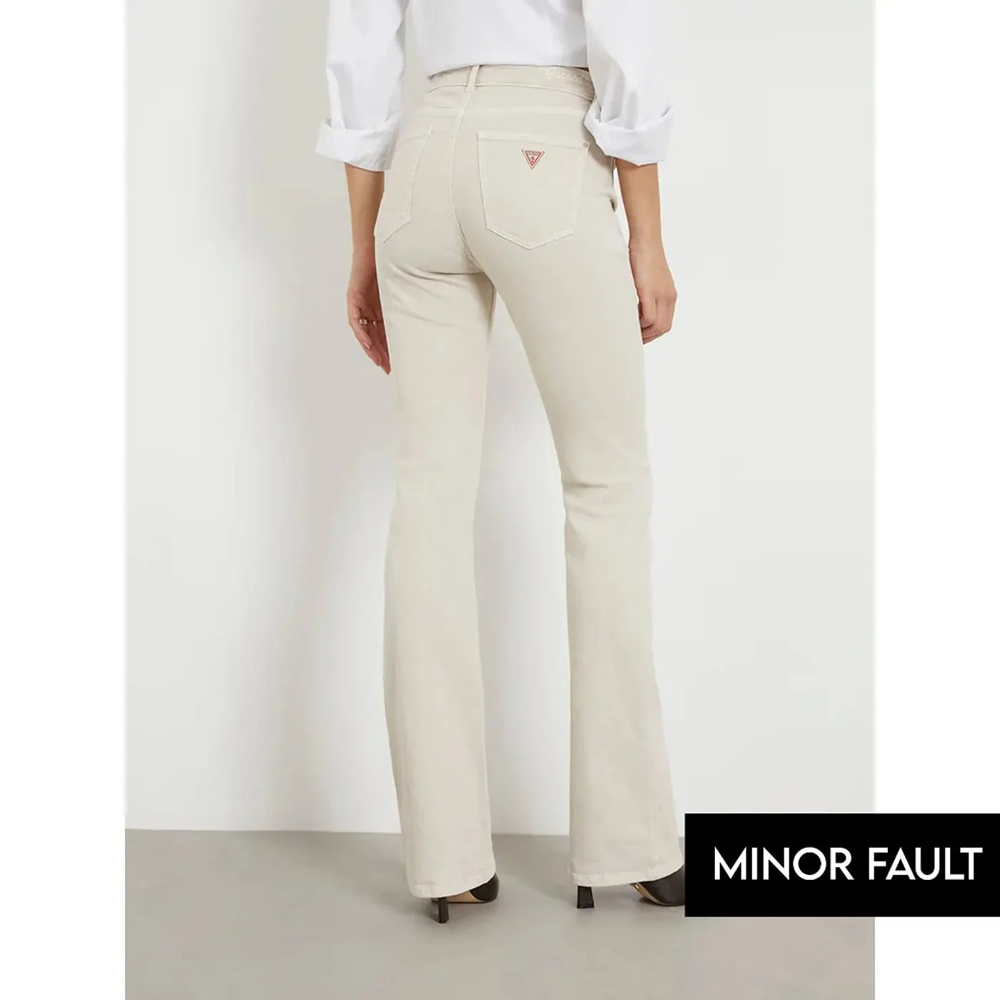 (Minor Fault) Cream High Rise Flare Jeans